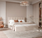 Polsterbett Arlina mit Bettkasten, Samtbezug