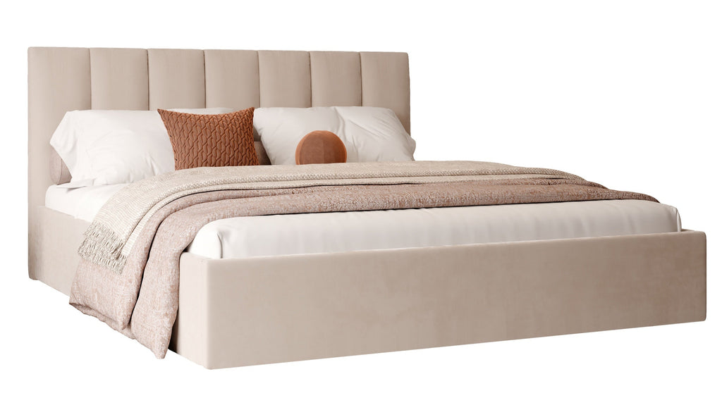 Polsterbett Arlina mit Bettkasten, Samtbezug