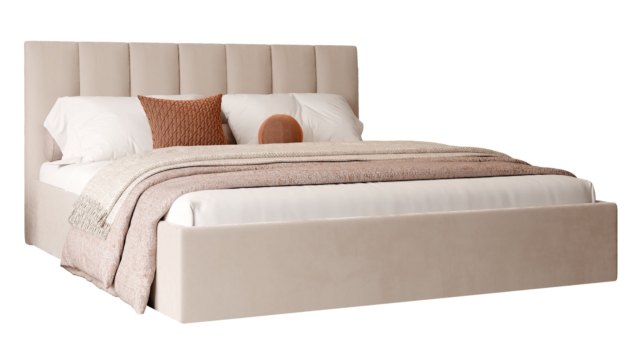 Polsterbett Arlina mit Bettkasten, Samtbezug