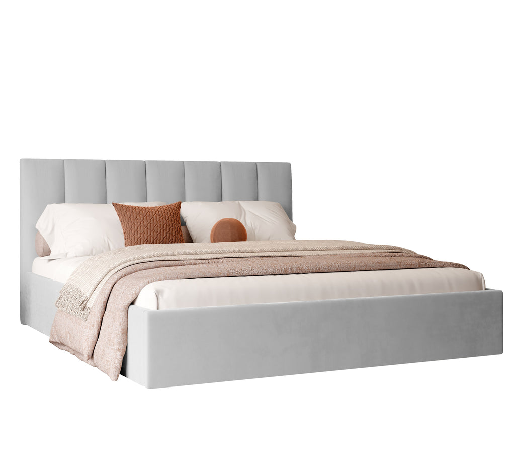 Polsterbett Arlina mit Bettkasten, Samtbezug