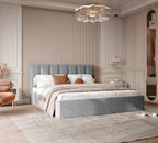 Polsterbett Arlina mit Bettkasten, Samtbezug