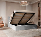 Polsterbett Arlina mit Bettkasten, Samtbezug