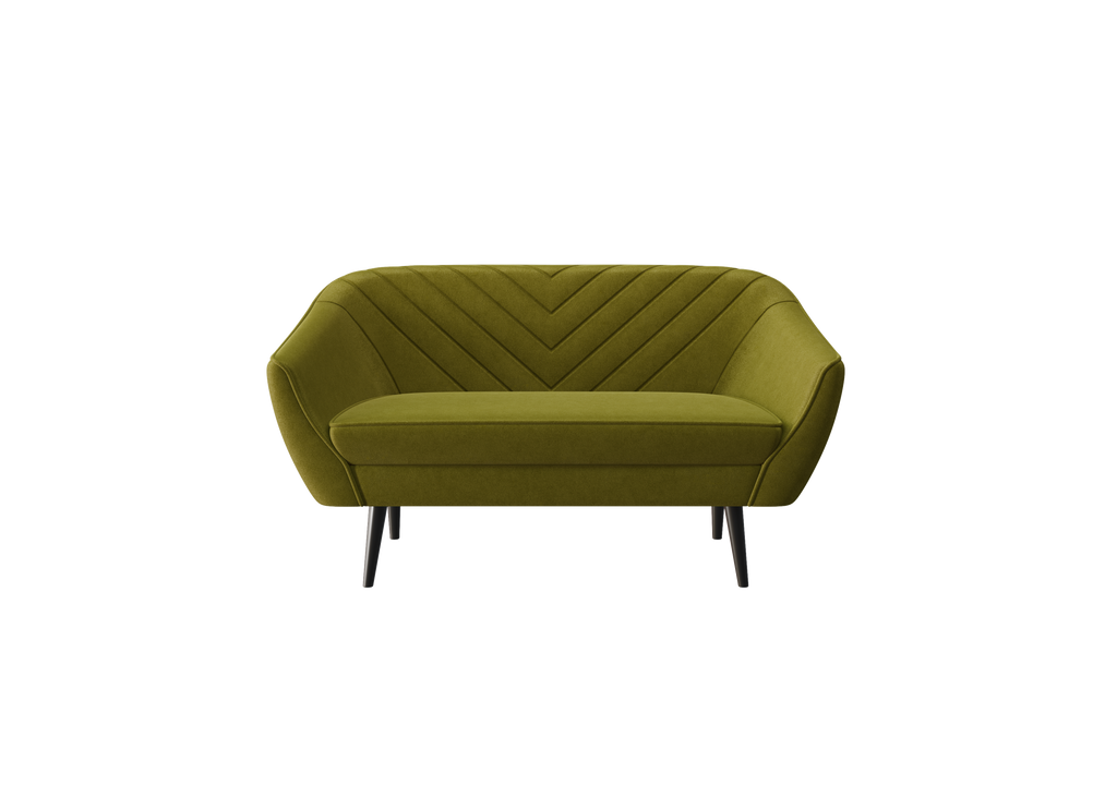 Zweisitzer-Sofa Avenia – auf hohen Holzbeinen, Bezug aus Riviera-Samt