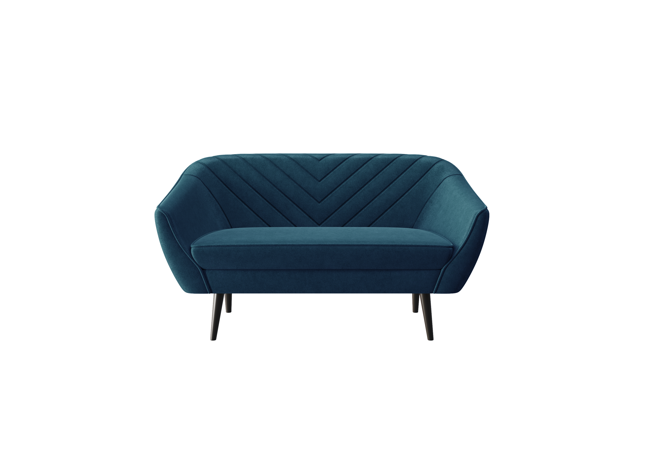 Sofa dwuosobowa Avenia - na wysokich drewnianych nogach tkanina Riviera Velvet