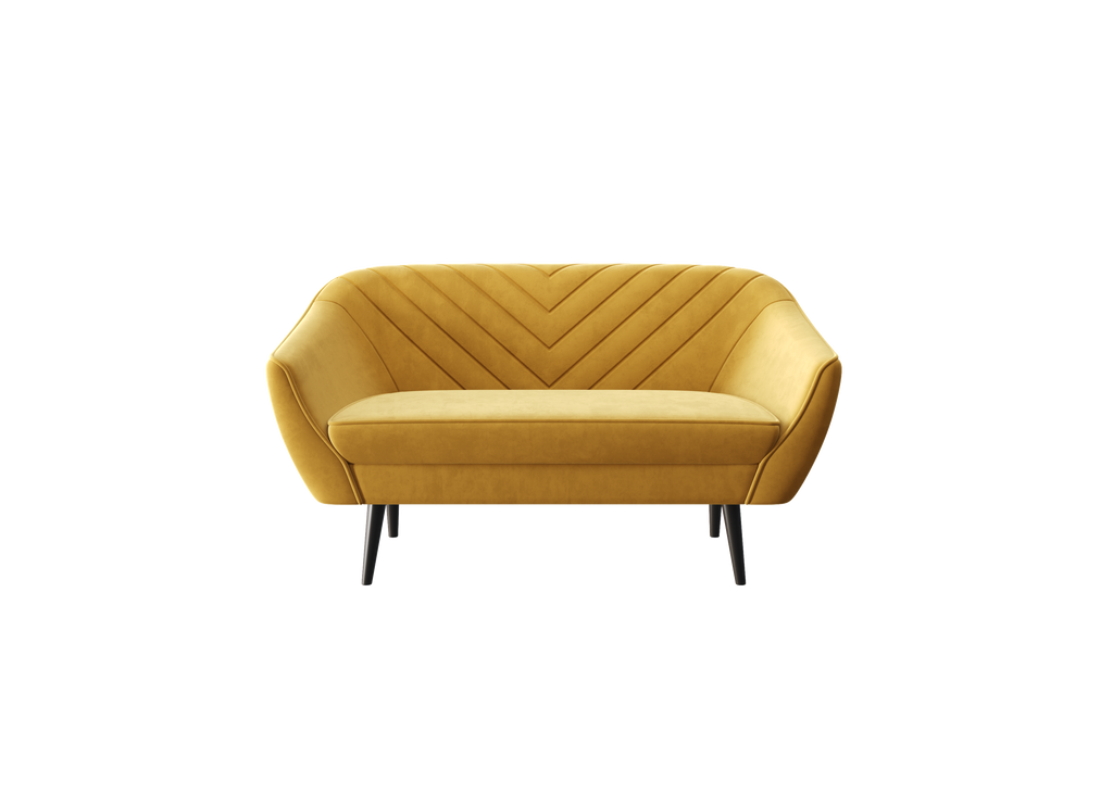 Zweisitzer-Sofa Avenia – auf hohen Holzbeinen, Bezug aus Riviera-Samt