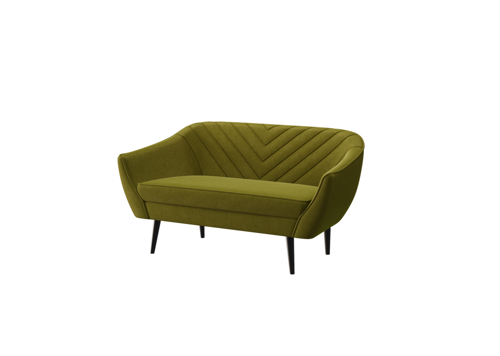 Zweisitzer-Sofa Avenia – auf hohen Holzbeinen, Bezug aus Riviera-Samt