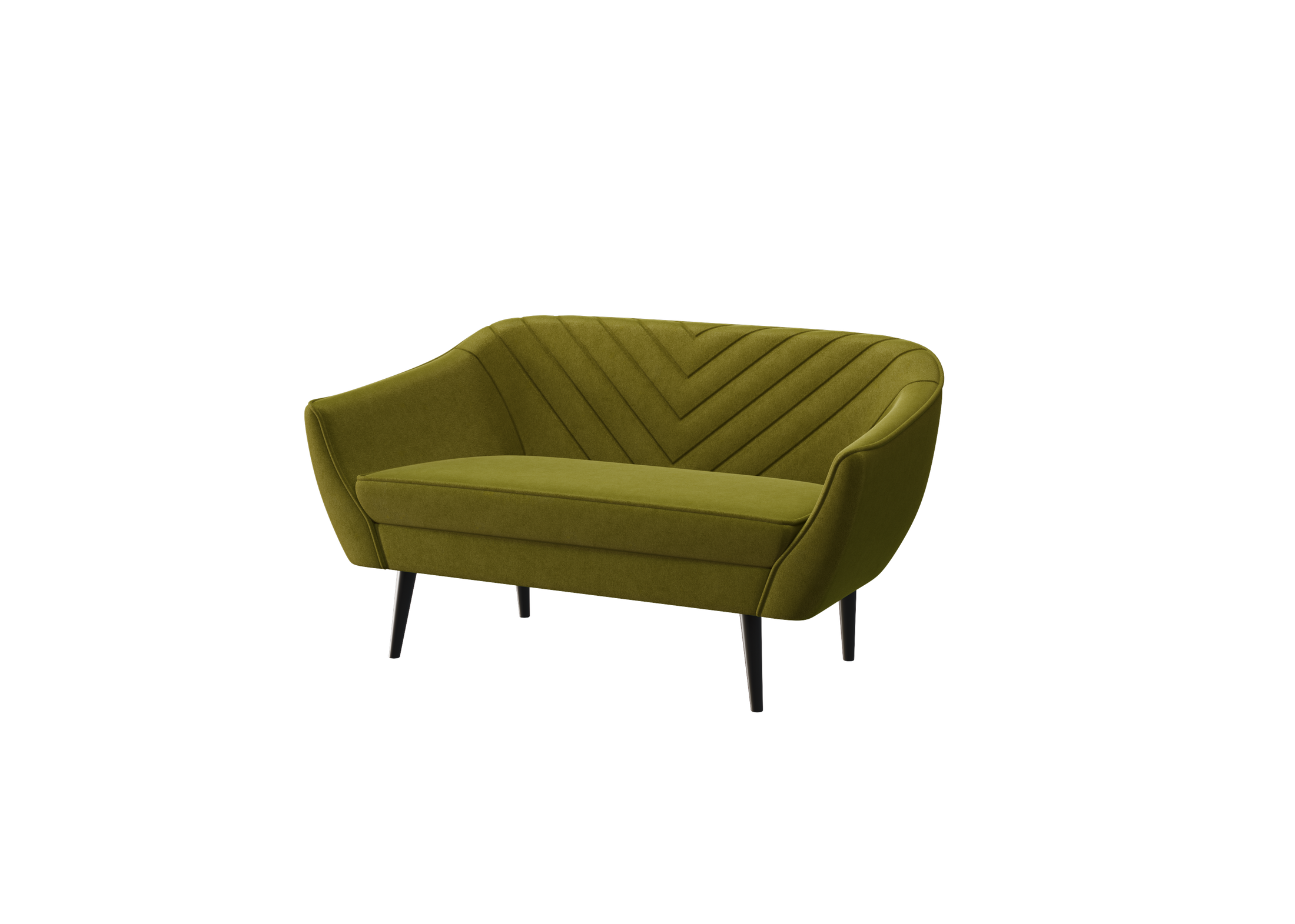 Zweisitzer-Sofa Avenia – auf hohen Holzbeinen, Bezug aus Riviera-Samt