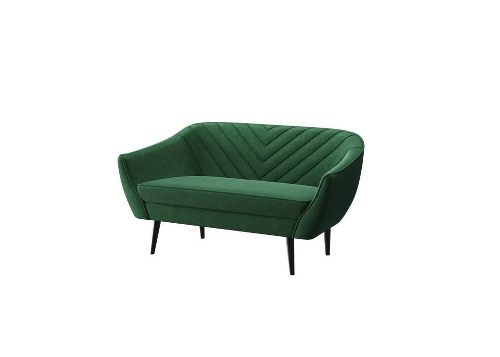 Zweisitzer-Sofa Avenia – auf hohen Holzbeinen, Bezug aus Riviera-Samt