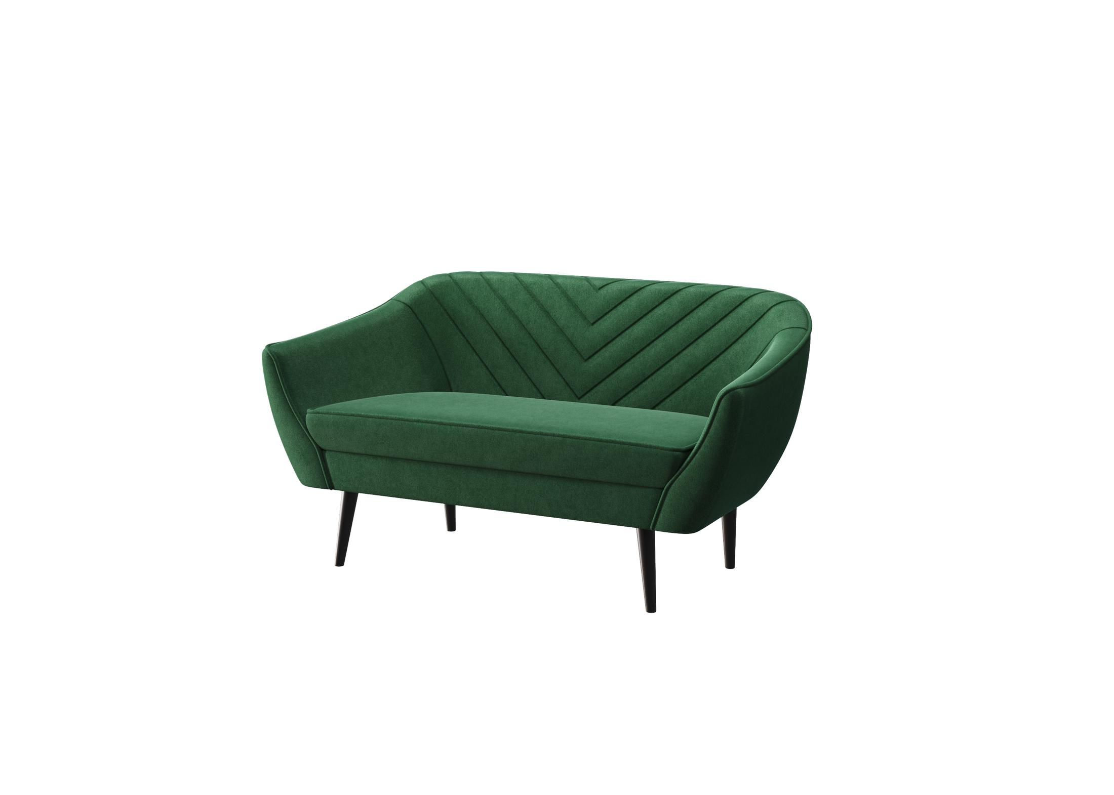 Zweisitzer-Sofa Avenia – auf hohen Holzbeinen, Bezug aus Riviera-Samt