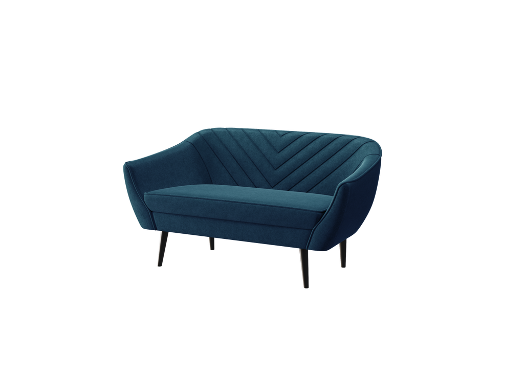 Zweisitzer-Sofa Avenia – auf hohen Holzbeinen, Bezug aus Riviera-Samt