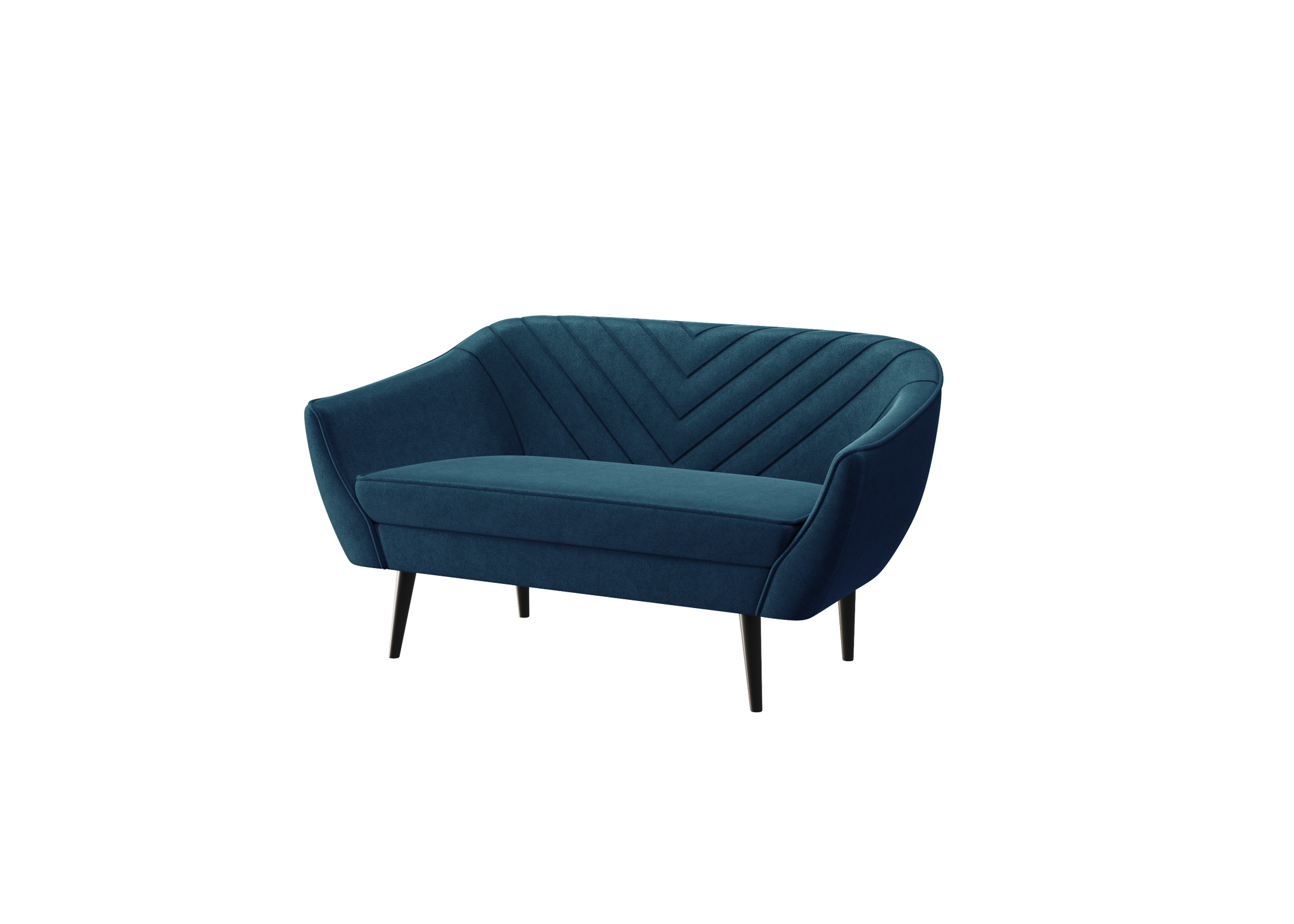 Sofa dwuosobowa Avenia - na wysokich drewnianych nogach tkanina Riviera Velvet