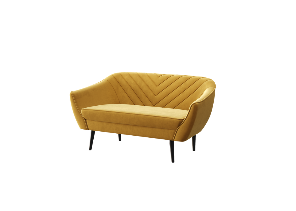 Zweisitzer-Sofa Avenia – auf hohen Holzbeinen, Bezug aus Riviera-Samt