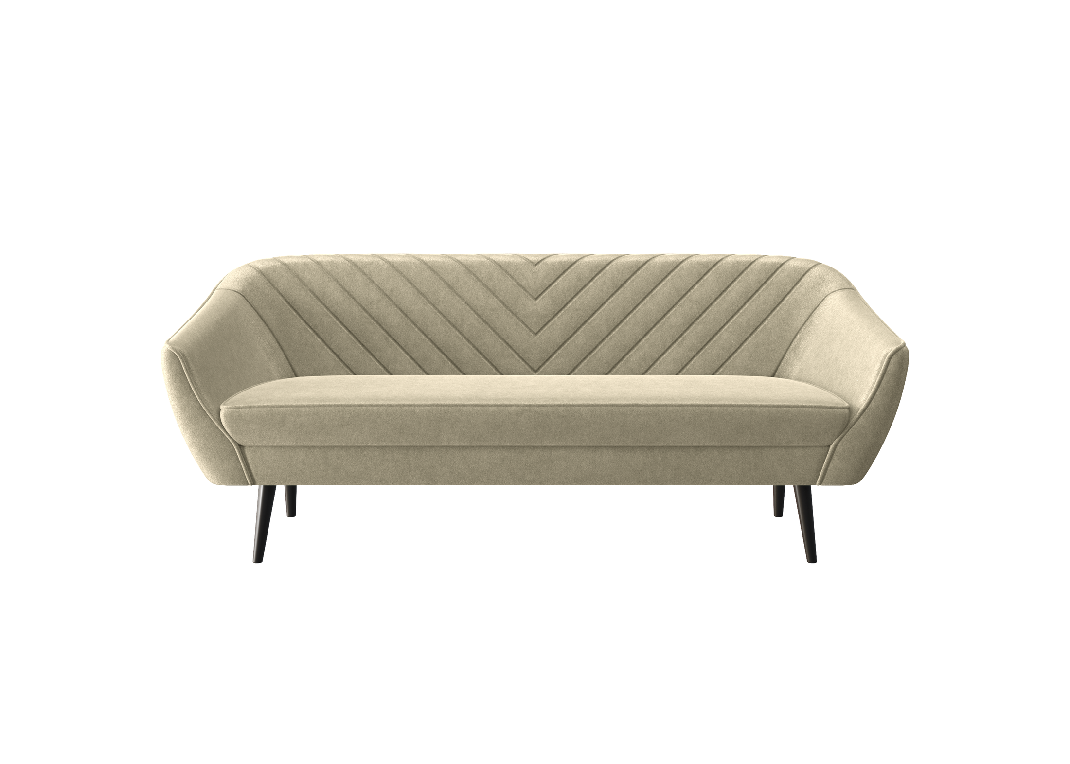 Avenia Dreisitzer-Sofa – auf hohen Holzbeinen, Bezug aus Riviera-Samt