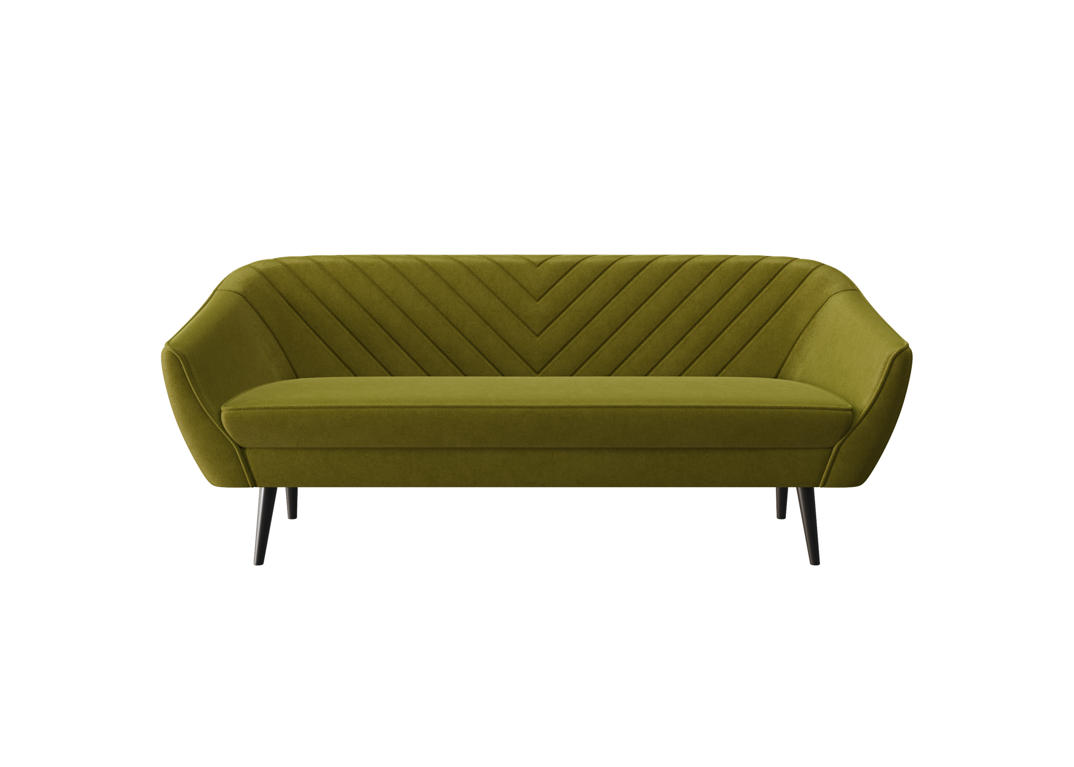 Avenia Dreisitzer-Sofa – auf hohen Holzbeinen, Bezug aus Riviera-Samt