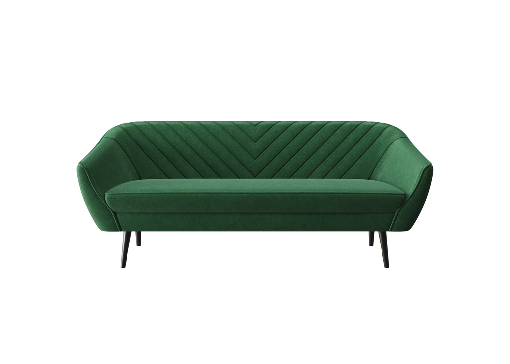 Avenia Dreisitzer-Sofa – auf hohen Holzbeinen, Bezug aus Riviera-Samt