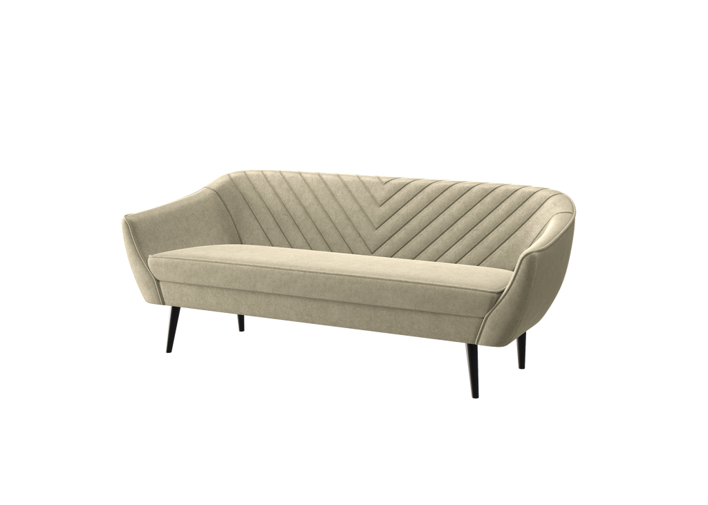 Avenia Dreisitzer-Sofa – auf hohen Holzbeinen, Bezug aus Riviera-Samt