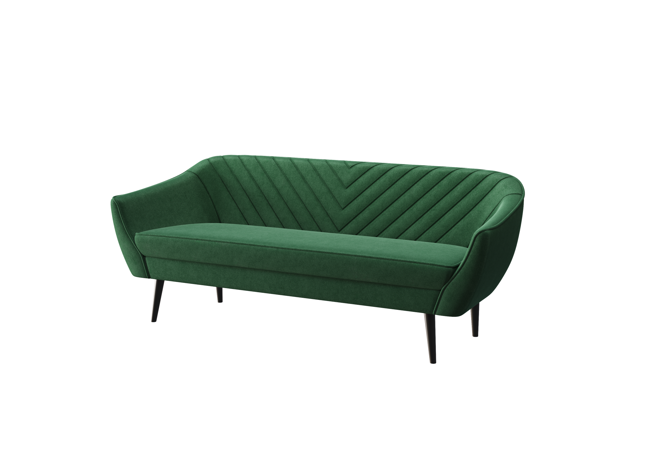 Sofa trzyosobowa Avenia- na wysokich drewnianych nogach tkanina Riviera Velvet