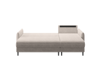 Ecksofa Bolivio L-Form - mit Schlaffunktion und Bettkasten, Bezug aus Bouclé-Stoff.
