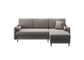 Ecksofa Bolivio L-Form - mit Schlaffunktion und Bettkasten, Bezug aus Veloursstoff.