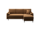 Ecksofa Bolivio L-Form - mit Schlaffunktion und Bettkasten, Bezug aus Veloursstoff.