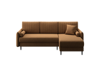 Ecksofa Bolivio L-Form - mit Schlaffunktion und Bettkasten, Bezug aus Veloursstoff.