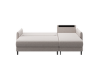 Ecksofa Bolivio L-Form - mit Schlaffunktion und Bettkasten, Bezug aus Veloursstoff.