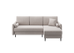 Ecksofa Bolivio L-Form - mit Schlaffunktion und Bettkasten, Bezug aus Veloursstoff.