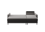 Ecksofa Bolivio L-Form - mit Schlaffunktion und Bettkasten, Bezug aus Veloursstoff.