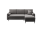 Ecksofa Bolivio L-Form - mit Schlaffunktion und Bettkasten, Bezug aus Veloursstoff.