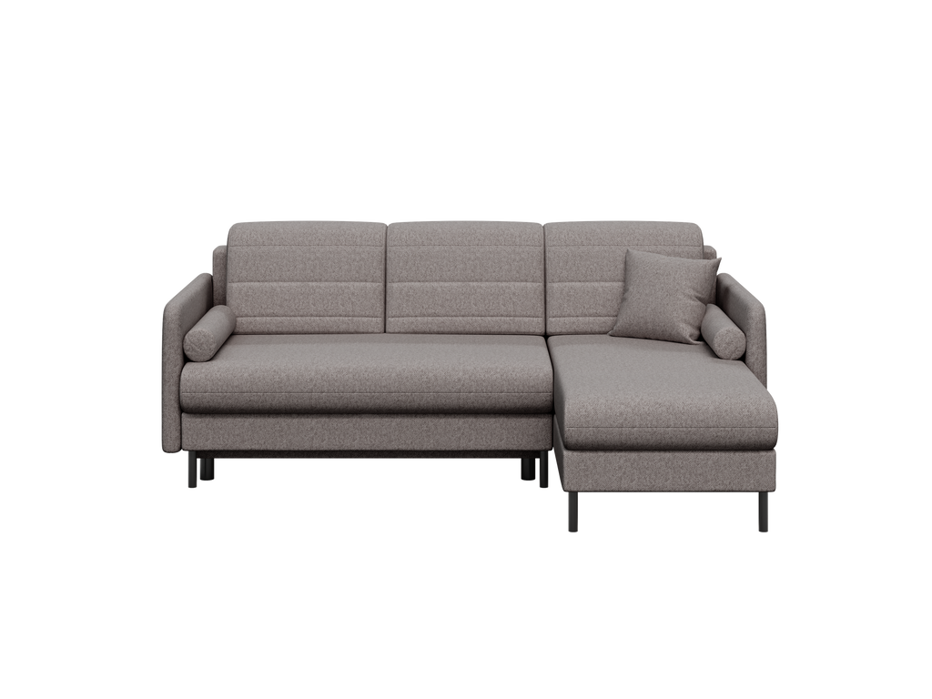 Bellari L-förmiges Ecksofa, universelle Seite mit Schlaffunktion und Bettkasten, Element-Samtbezug