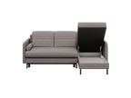 Bellari L-förmiges Ecksofa, universelle Seite mit Schlaffunktion und Bettkasten, Element-Samtbezug
