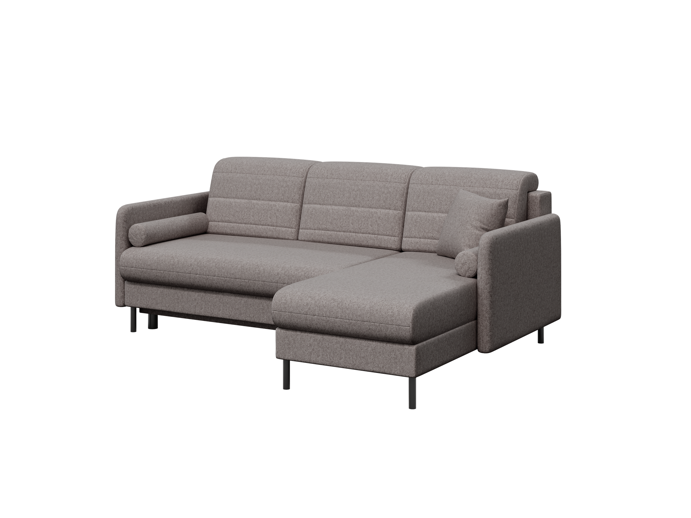 Narożnik Bellari L- kształtny uniwersalna strona z funkcja spania i pojemnikiem na pościel tkanina Element welur