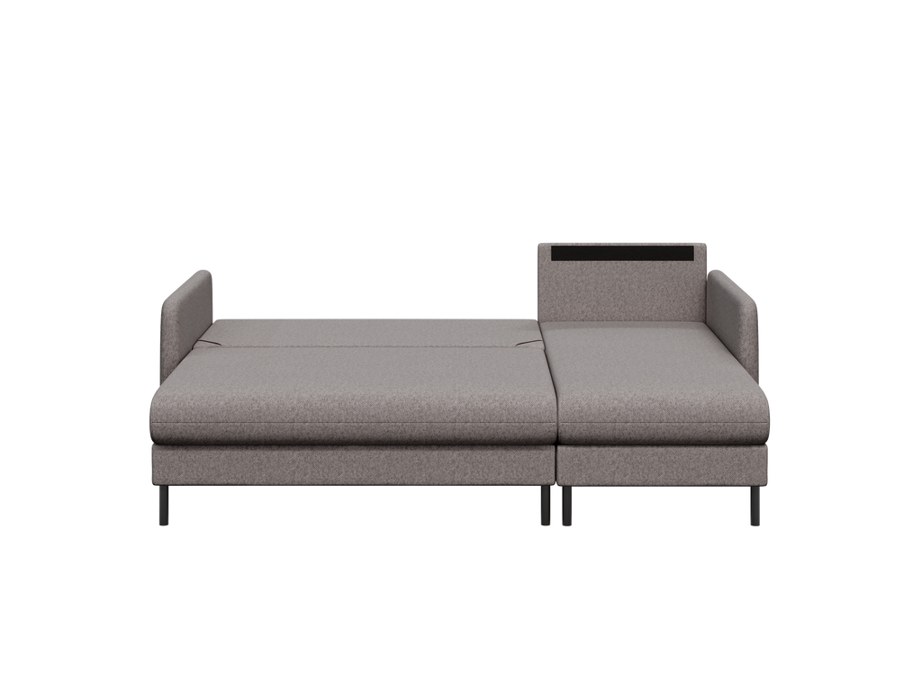 Bellari L-förmiges Ecksofa, universelle Seite mit Schlaffunktion und Bettkasten, Element-Samtbezug