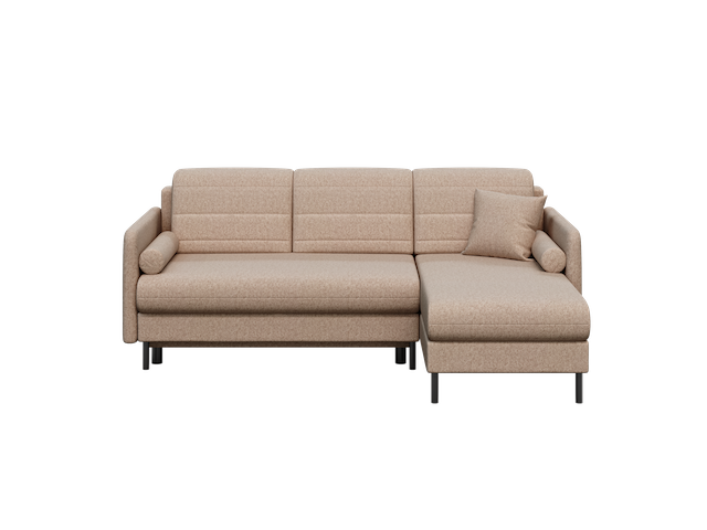 Bellari L-förmiges Ecksofa, universelle Seite mit Schlaffunktion und Bettkasten, Element-Samtbezug