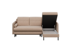 Bellari L-förmiges Ecksofa, universelle Seite mit Schlaffunktion und Bettkasten, Element-Samtbezug