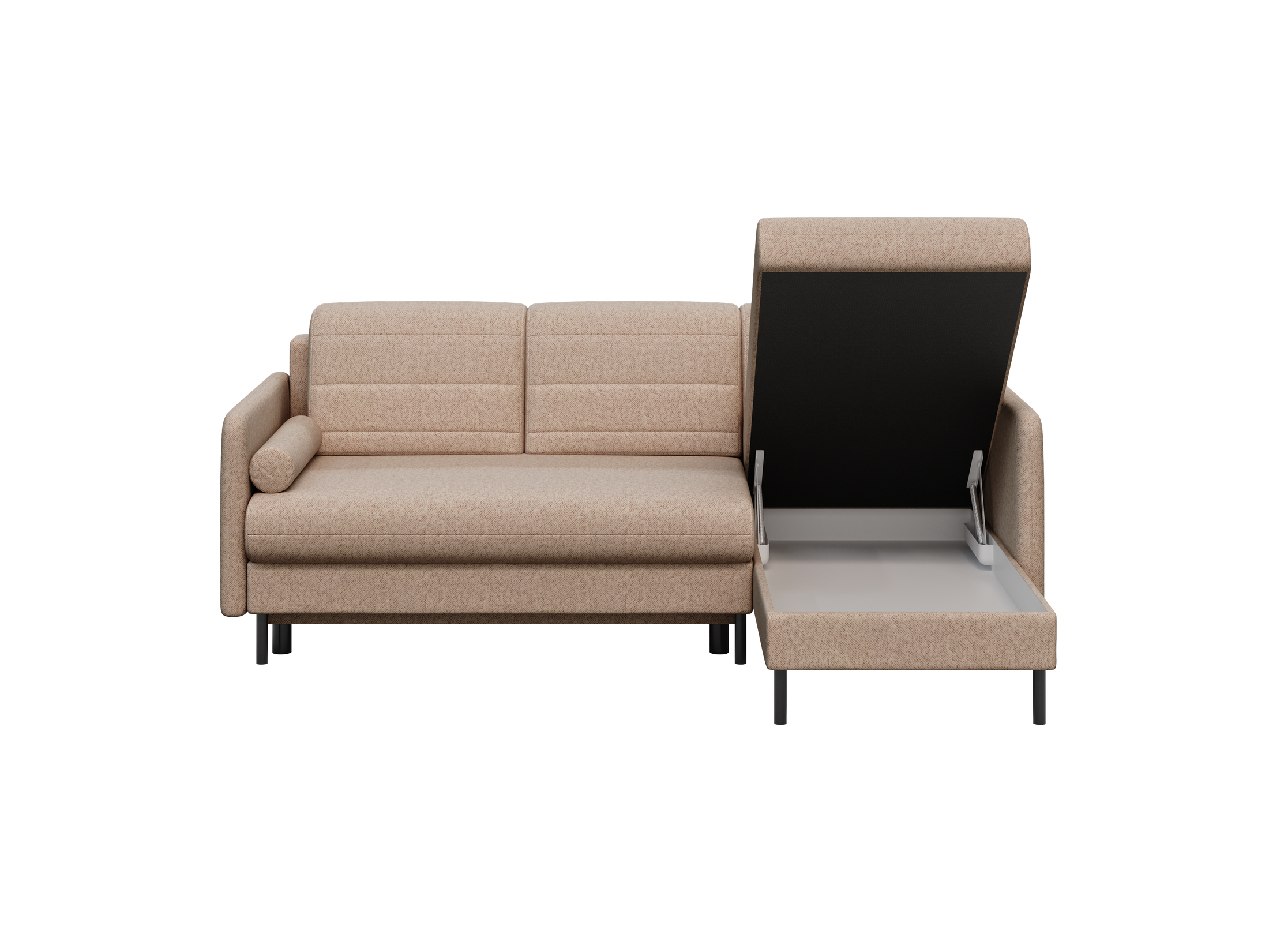 Bellari L-förmiges Ecksofa, universelle Seite mit Schlaffunktion und Bettkasten, Element-Samtbezug