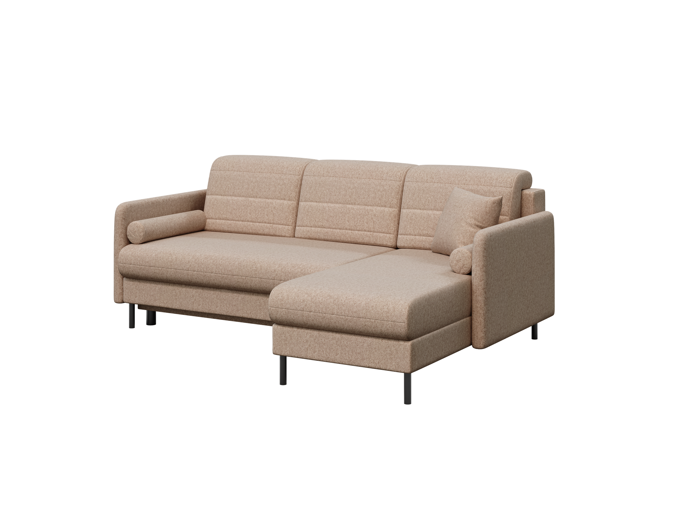 Narożnik Bellari L- kształtny uniwersalna strona z funkcja spania i pojemnikiem na pościel tkanina Element welur