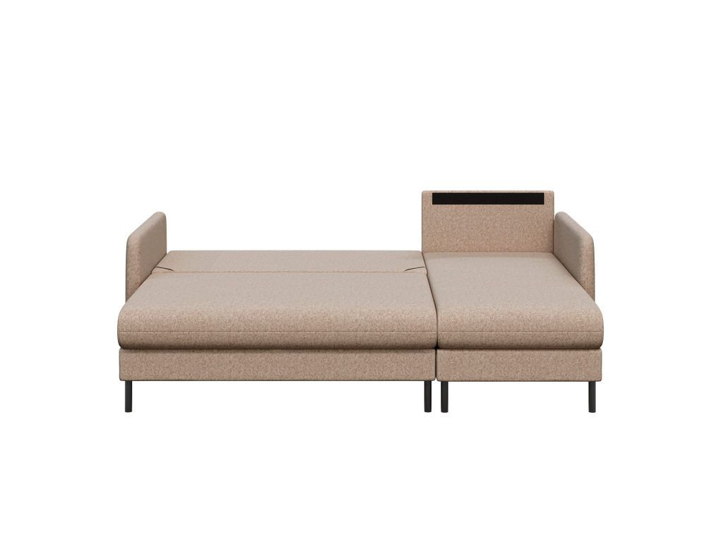 Bellari L-förmiges Ecksofa, universelle Seite mit Schlaffunktion und Bettkasten, Element-Samtbezug