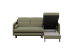 Bellari L-förmiges Ecksofa, universelle Seite mit Schlaffunktion und Bettkasten, Element-Samtbezug