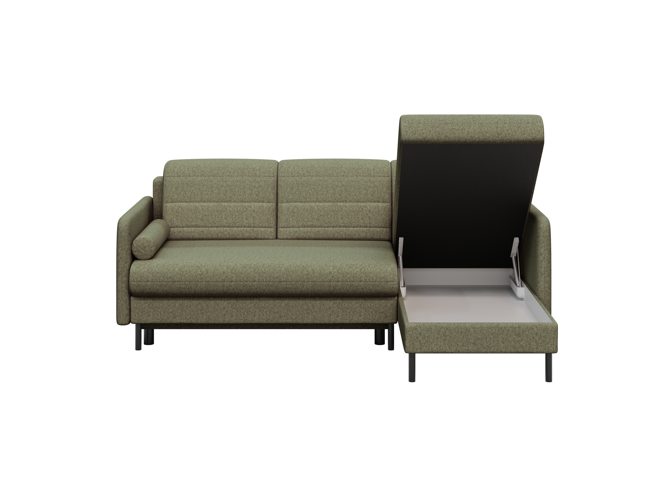 Bellari L-förmiges Ecksofa, universelle Seite mit Schlaffunktion und Bettkasten, Element-Samtbezug