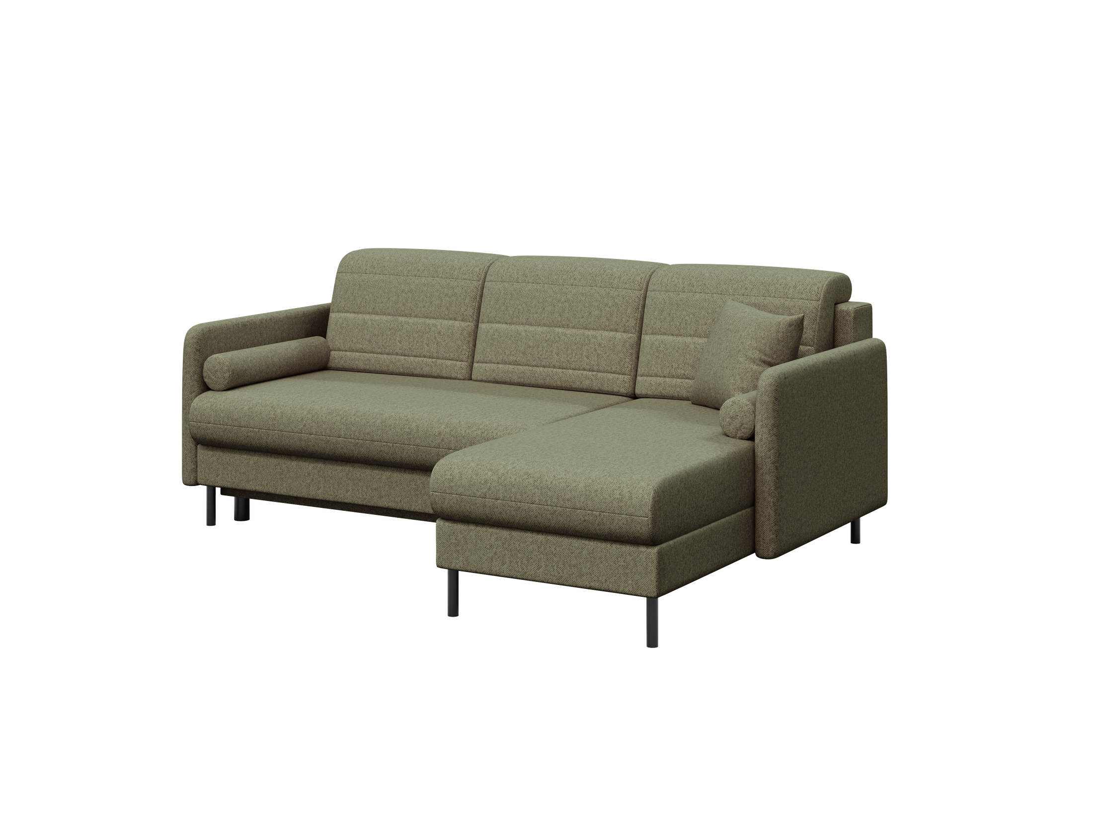 Bellari L-förmiges Ecksofa, universelle Seite mit Schlaffunktion und Bettkasten, Element-Samtbezug