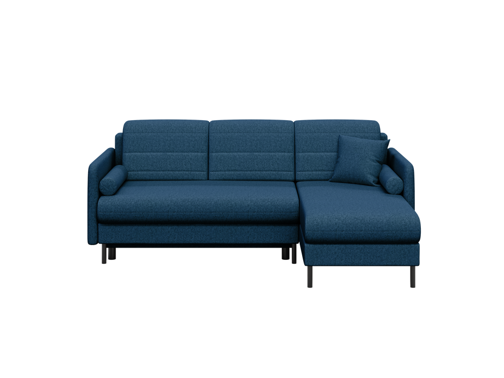 Bellari L-förmiges Ecksofa, universelle Seite mit Schlaffunktion und Bettkasten, Element-Samtbezug