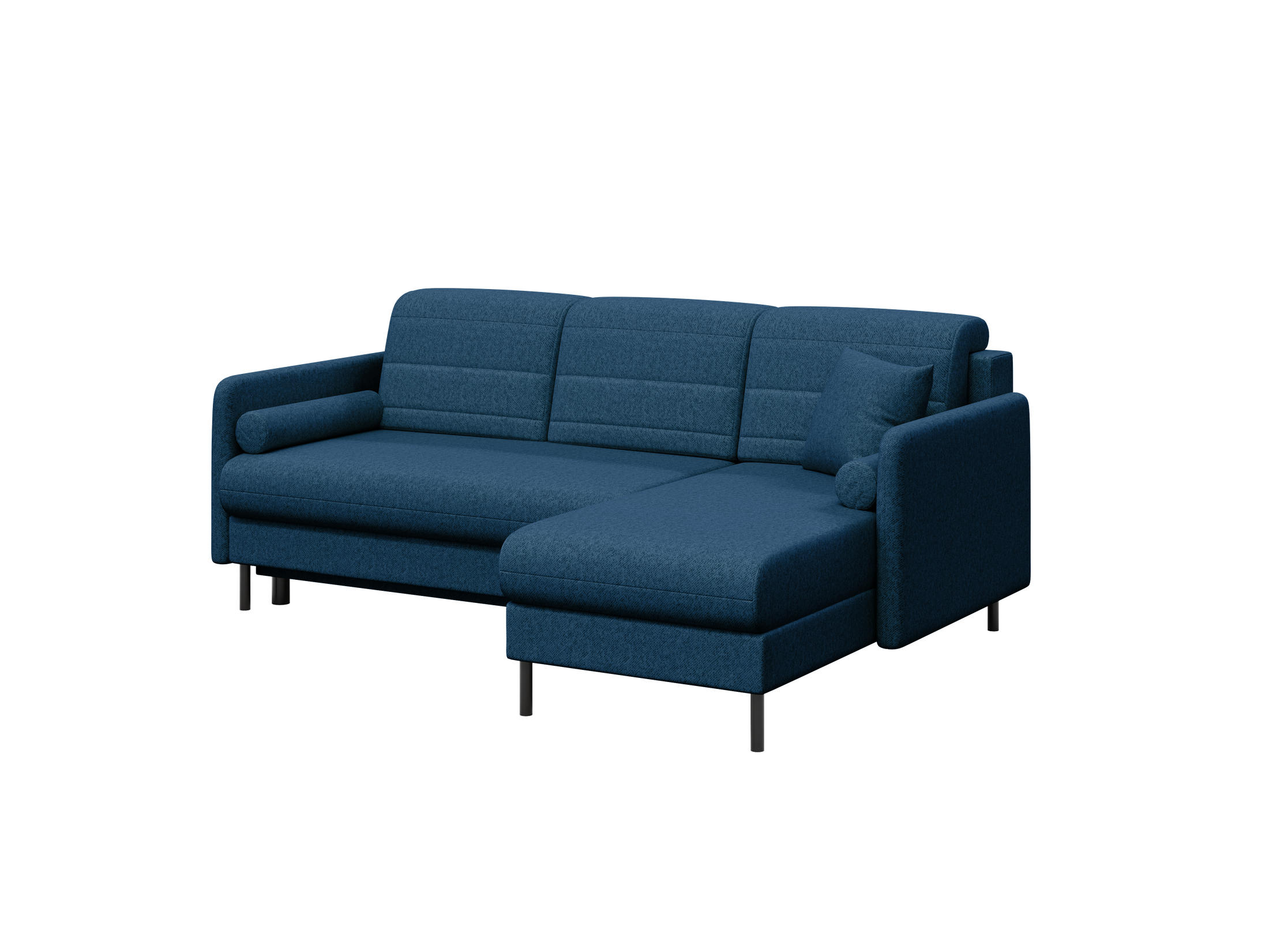 Bellari L-förmiges Ecksofa, universelle Seite mit Schlaffunktion und Bettkasten, Element-Samtbezug