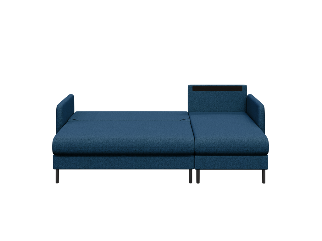 Bellari L-förmiges Ecksofa, universelle Seite mit Schlaffunktion und Bettkasten, Element-Samtbezug