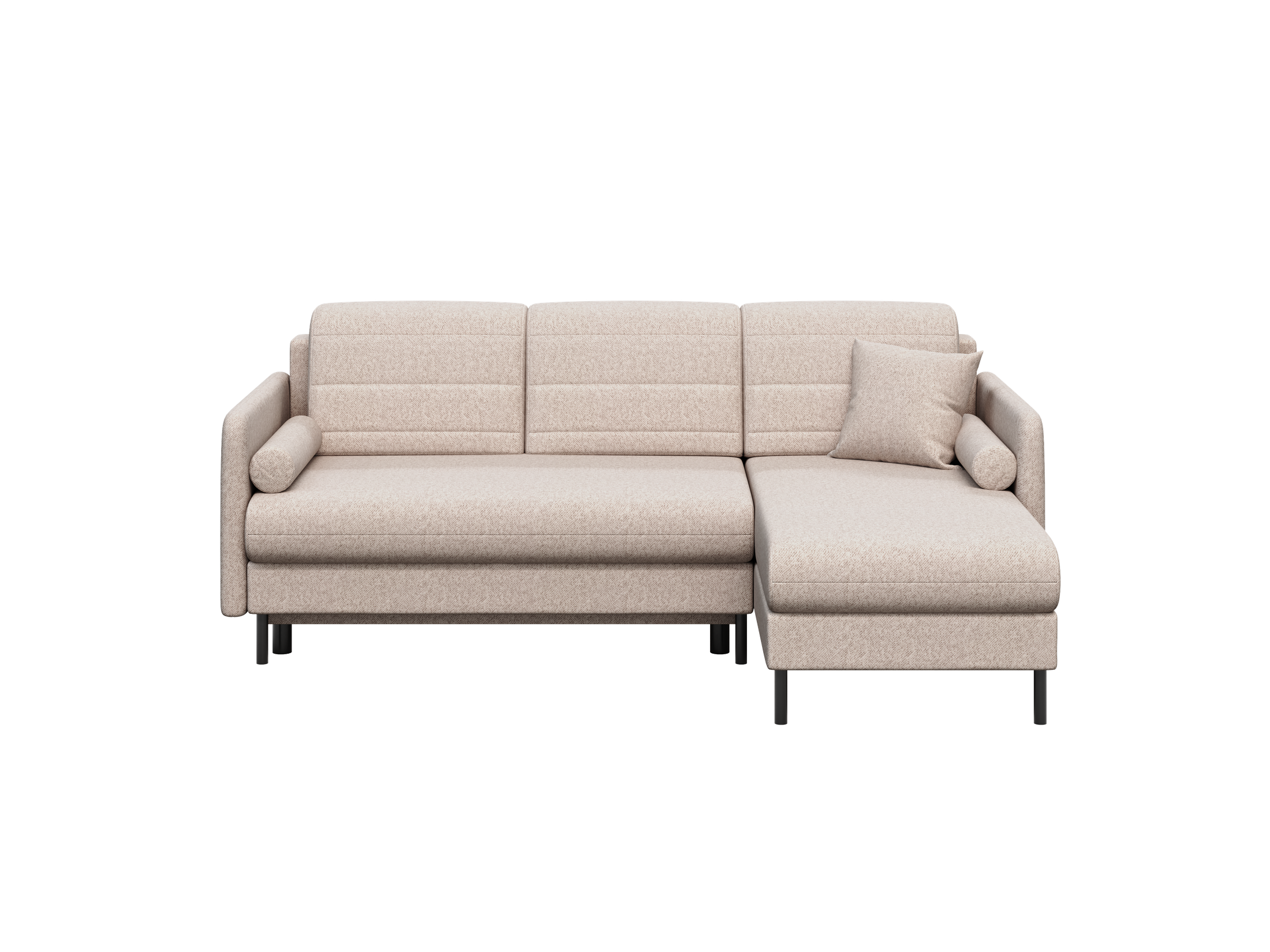 Bellari L-förmiges Ecksofa, universelle Seite mit Schlaffunktion und Bettkasten, Element-Samtbezug