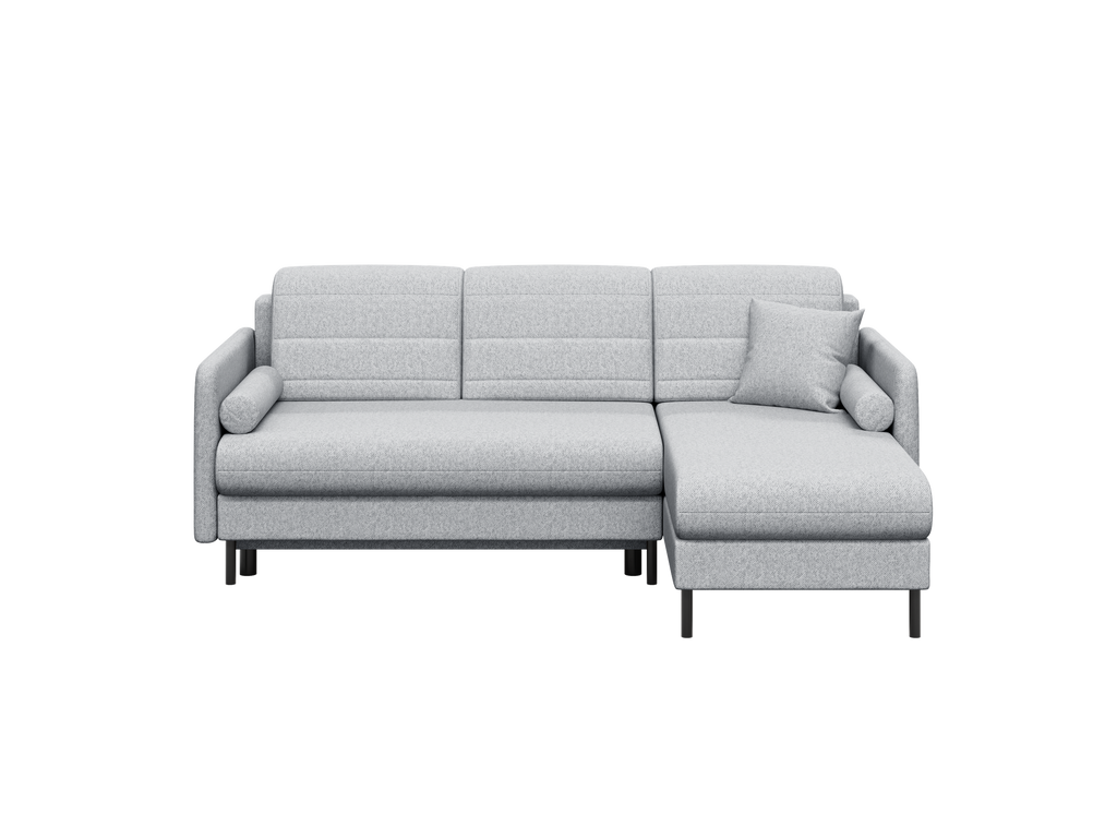 Bellari L-förmiges Ecksofa, universelle Seite mit Schlaffunktion und Bettkasten, Element-Samtbezug