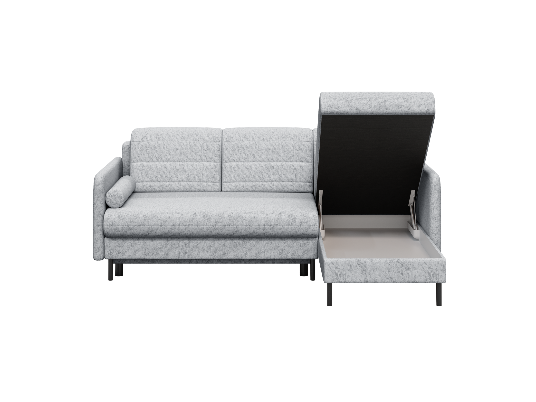 Bellari L-förmiges Ecksofa, universelle Seite mit Schlaffunktion und Bettkasten, Element-Samtbezug