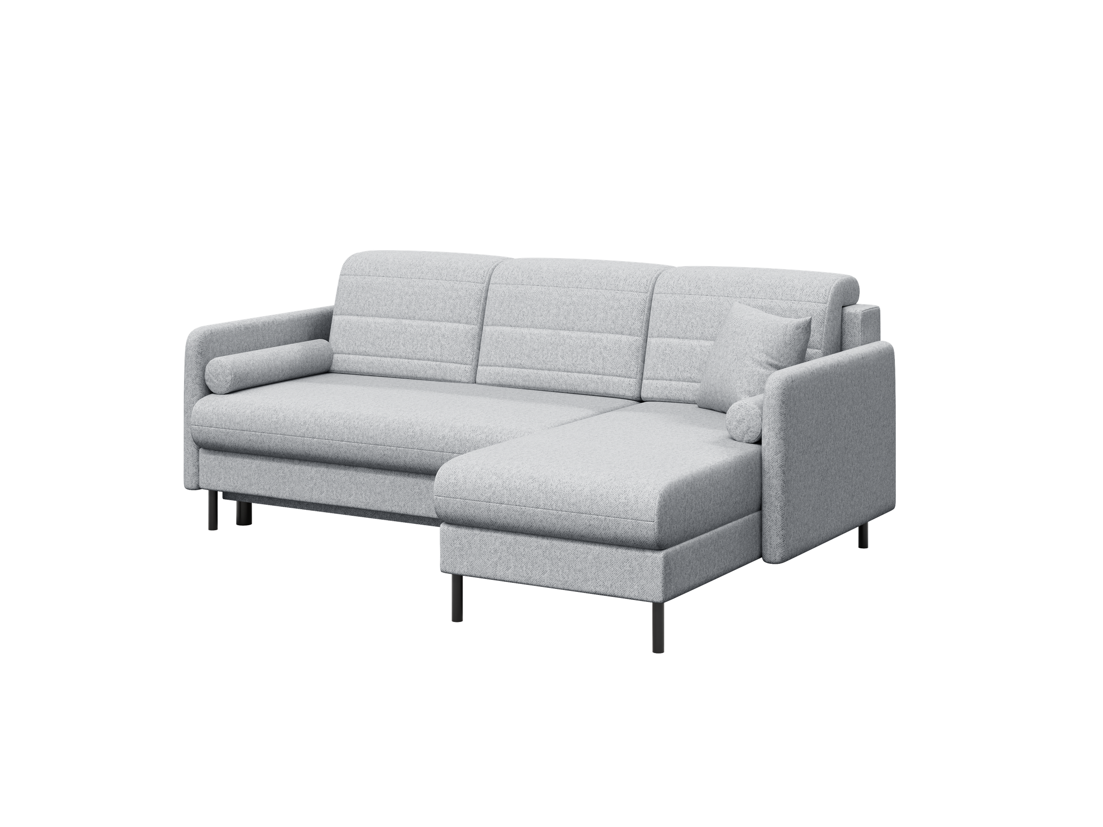 Bellari L-förmiges Ecksofa, universelle Seite mit Schlaffunktion und Bettkasten, Element-Samtbezug