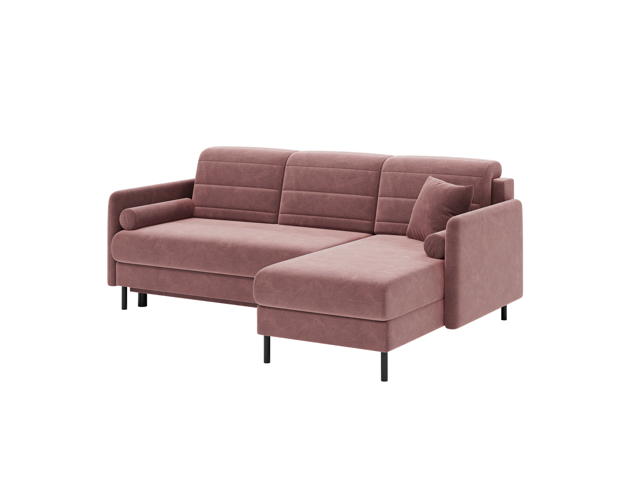 Narożnik Bellari L- kształtny uniwersalna strona z funkcja spania i pojemnikiem na pościel tkanina Seal welur