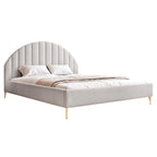 Polsterbett Camari 120/200x200, wasserabweisender Samtbezug, goldene Beine